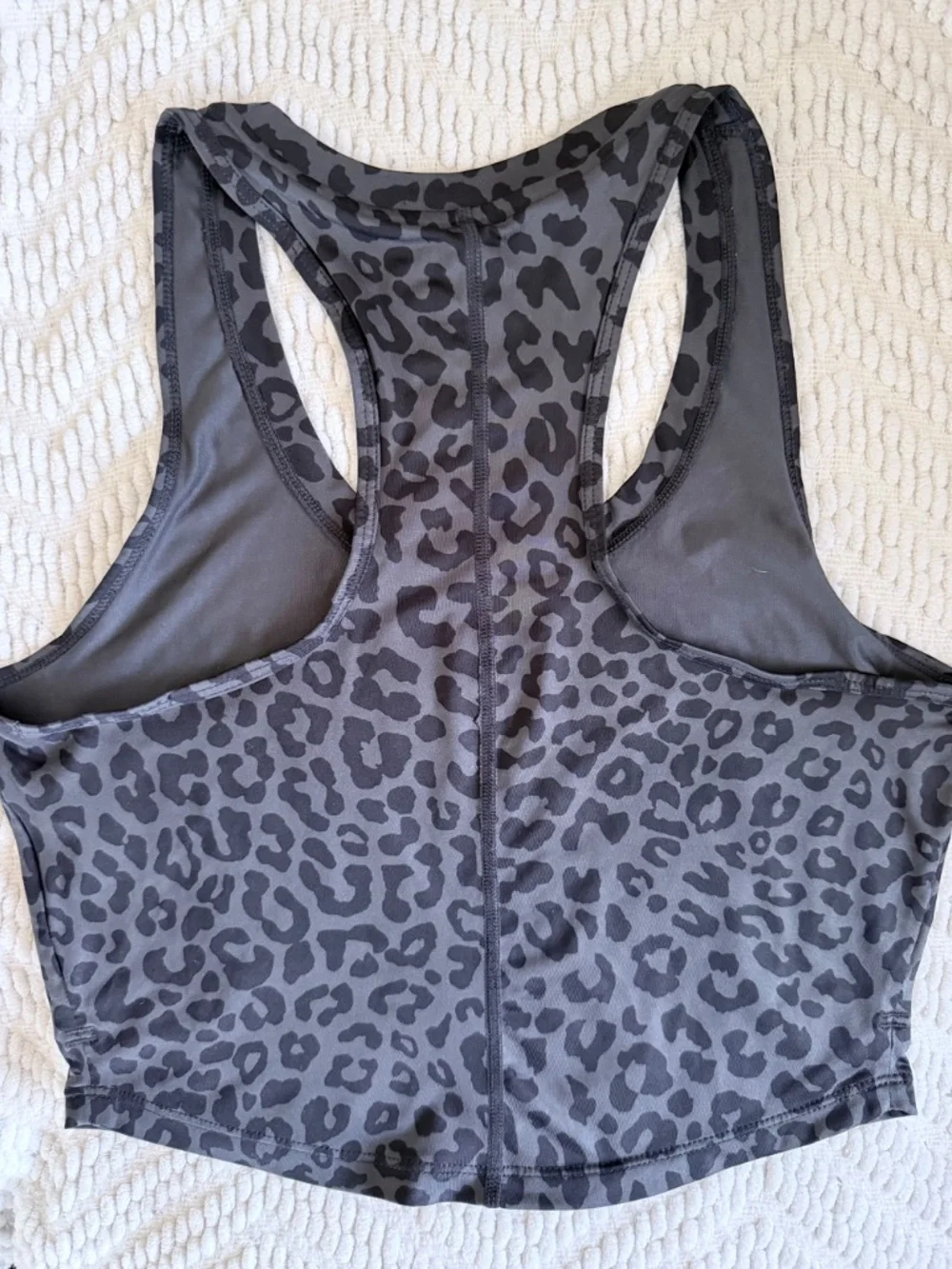 Nike Dri-FIT Leopard Print Cropped Tank Top Racerback Gray XS